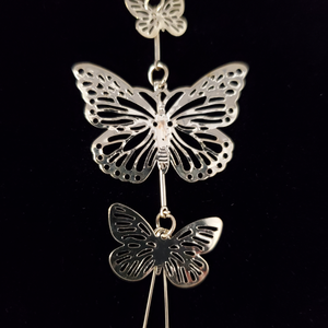 Delicate Filigree Dangle Triple Butterfly Drop Hook Earrings
