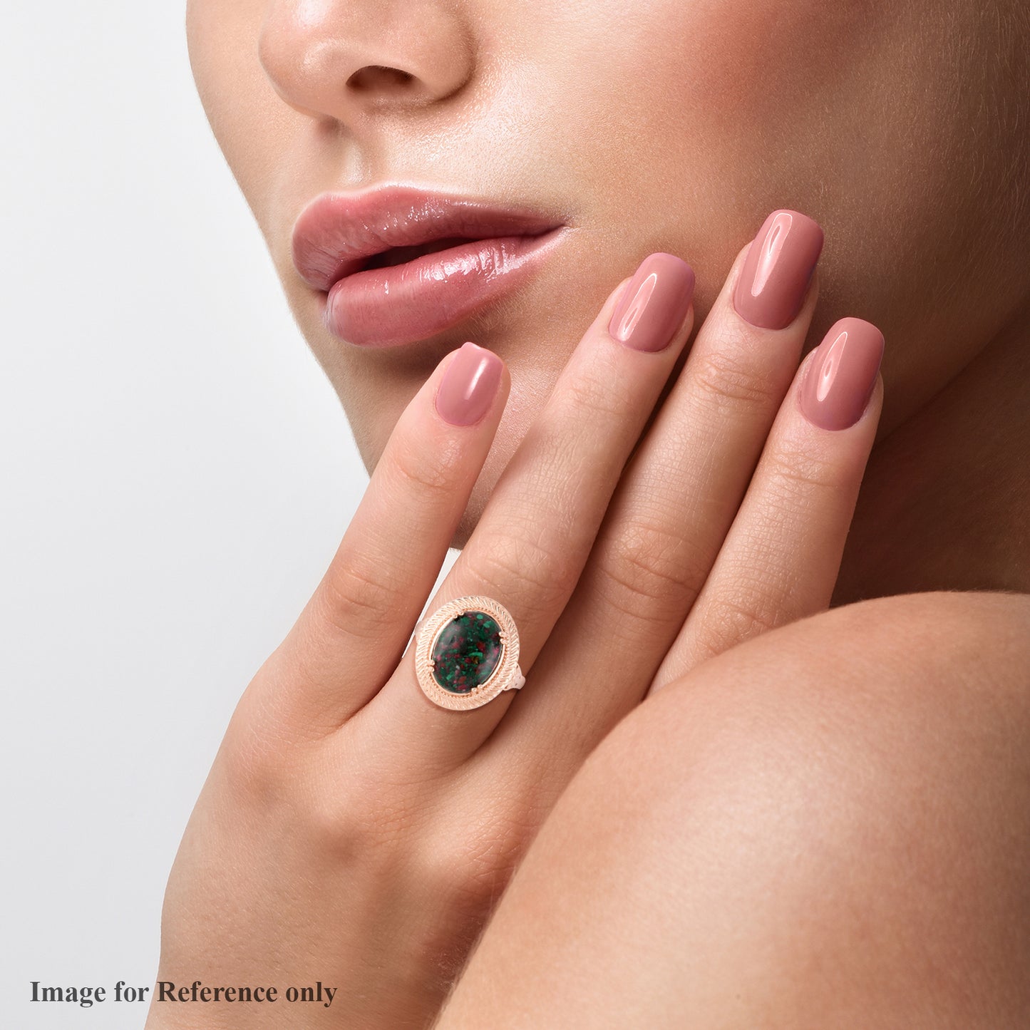 Matrix Thulite Malachite Halo Ring Size 7