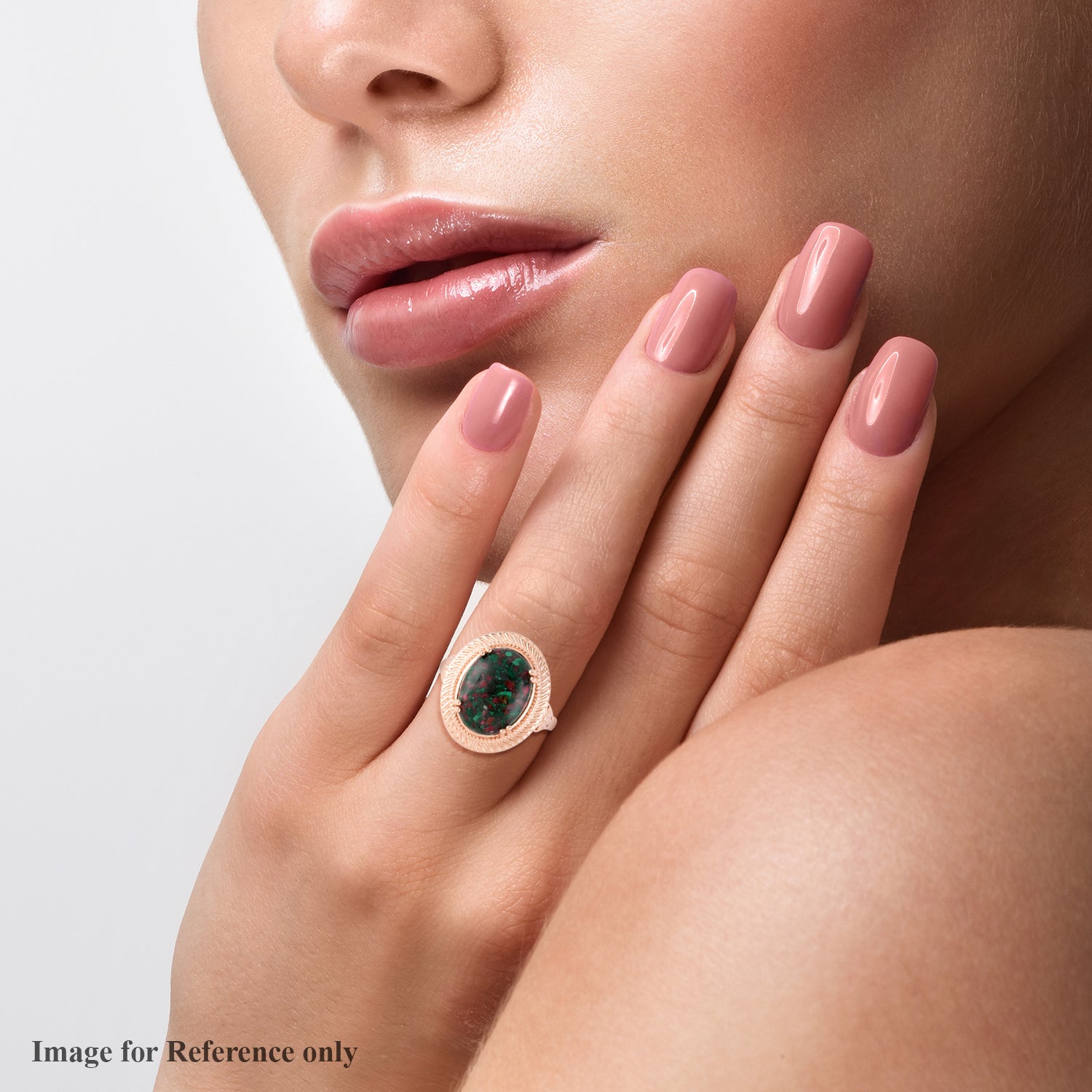 Matrix Thulite Malachite Halo Ring Size 7