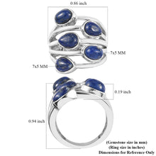 Load image into Gallery viewer, 5.20 ctw Lapis Lazuli Multi Band Ring in Platinum Size 7
