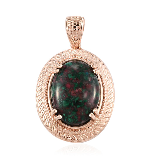 Pendant, Matrix Thulite Malachite Halo Sells for $89 on Ebay!