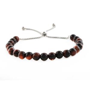 South African Red Tiger's Eye Beaded Bolo Bracelet