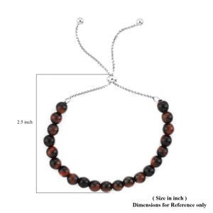 South African Red Tiger's Eye Beaded Bolo Bracelet