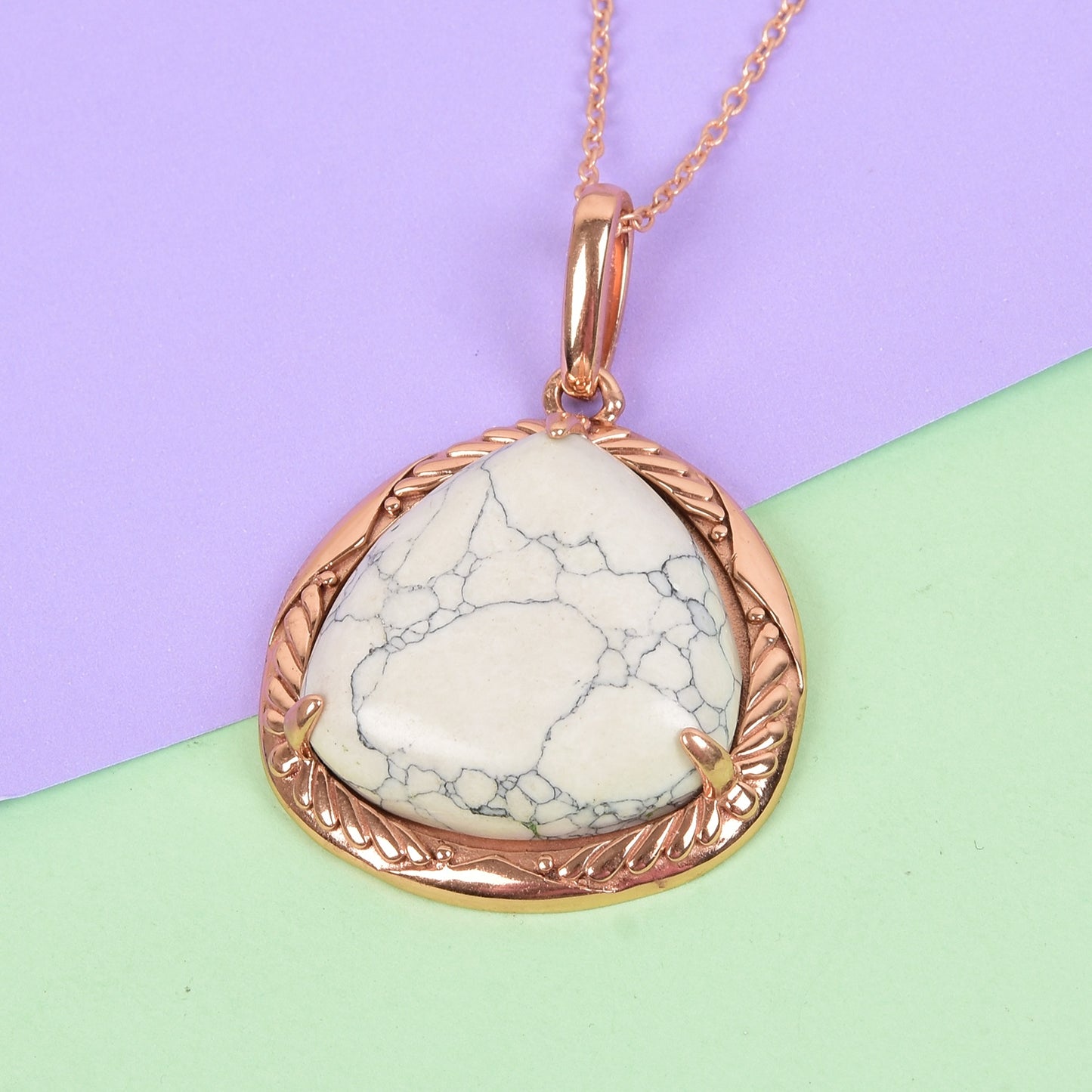 White Howlite Pendant Necklace