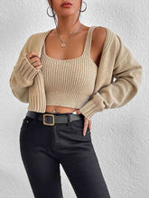 Load image into Gallery viewer, Plain Sweater Cami and Cardigan Set
