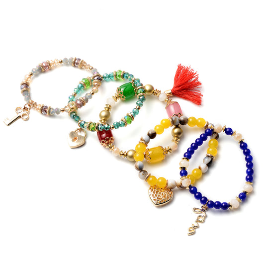 5 Multi Gemstone Beaded