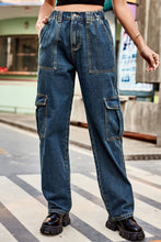 Load image into Gallery viewer, Long Straight Leg Jeans with Pockets
