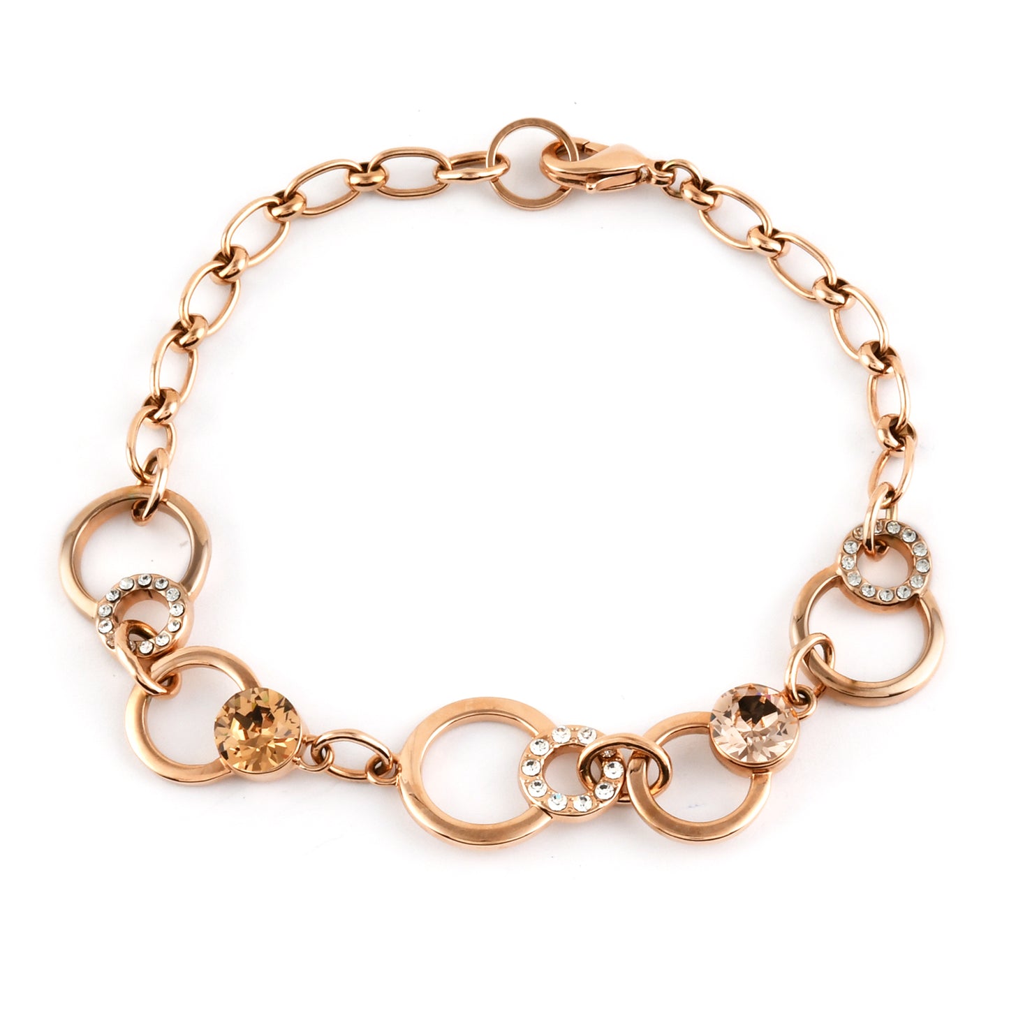 Lulu Dharma Champagne & Chocolate Crystal Bracelet