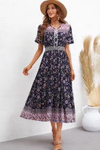 Load image into Gallery viewer, Bohemian V-Neck Short Sleeve Midi Dress
