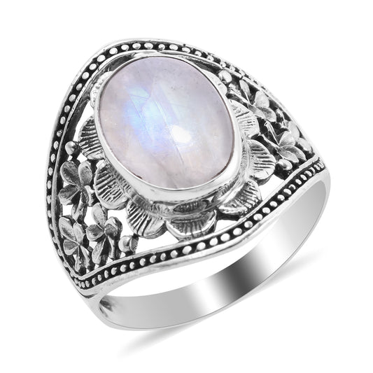 Stylish Bali Legacy Kuisa Rainbow Moonstone Ring Size 7