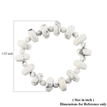 Load image into Gallery viewer, White Howlite Wheel and Round Bead Stretch Bracelet
