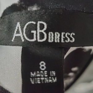 AGB Black, White, and Bronze Shift Dress - Sz 8