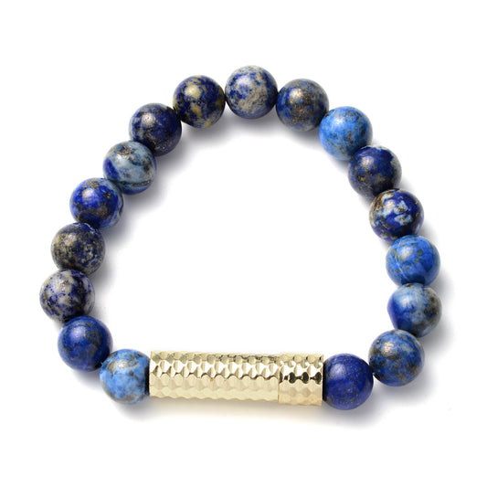 Stylish Lapis Lazuli 9-11mm Beaded Stretch Bracelet