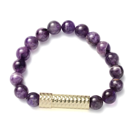 Women's Amethyst 9-11mm Beaded Stretch Bracelet