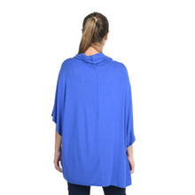 Load image into Gallery viewer, Jovie Blue Loose Drape Cowl Neck Top Size S
