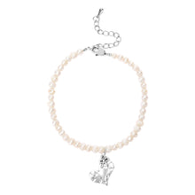Load image into Gallery viewer, White Freshwater Cultured Pearl Heart Charm Anklet
