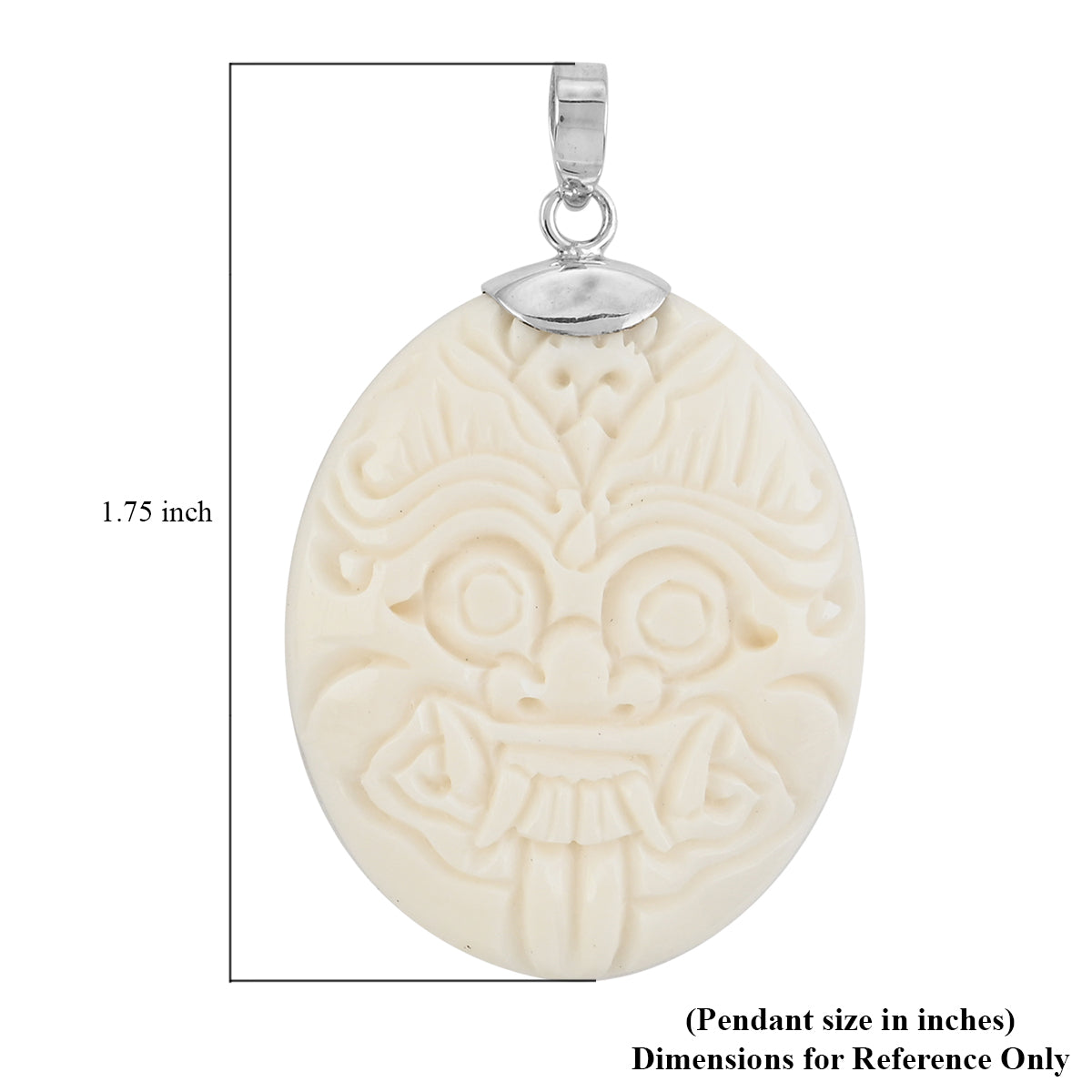 Beautiful Bali Goddess Carved Bone Pendant