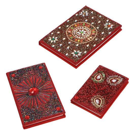 Set of 3 Red Bedazzled Diary