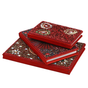 Set of 3 Red Bedazzled Diary