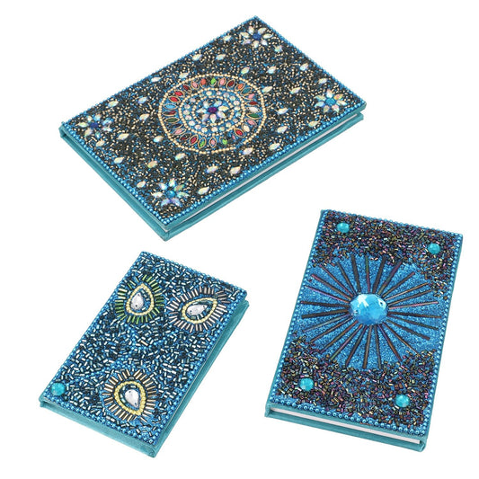 Set of 3 Teal Bedazzled Diary