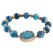 Load image into Gallery viewer, Drusy Quartz Agate Bracelet in Goldtone
