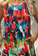 Load image into Gallery viewer, Printed Round Neck Sleeveless Dress with Pockets
