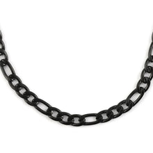 Load image into Gallery viewer, Black Ion Plated Figaro Necklace
