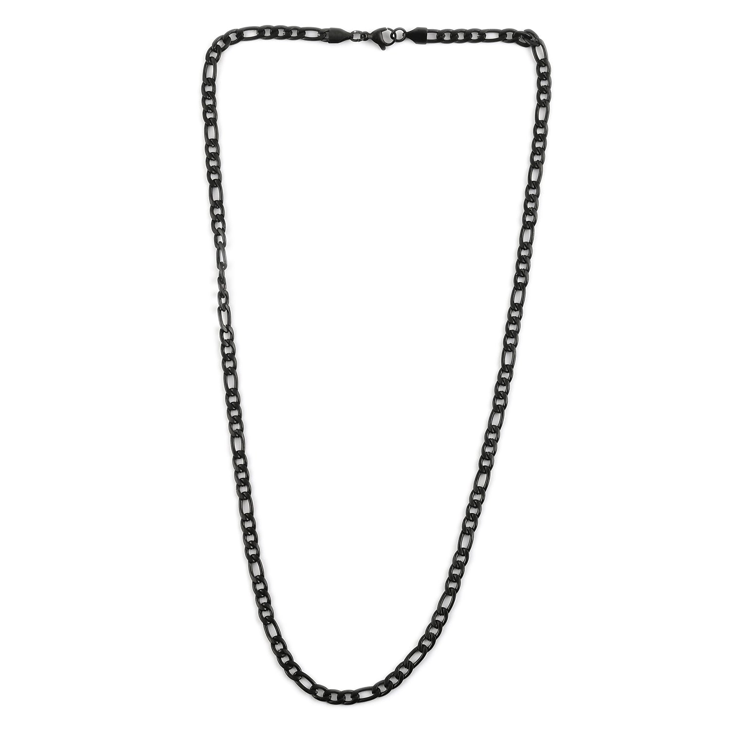 Black Ion Plated Figaro Necklace