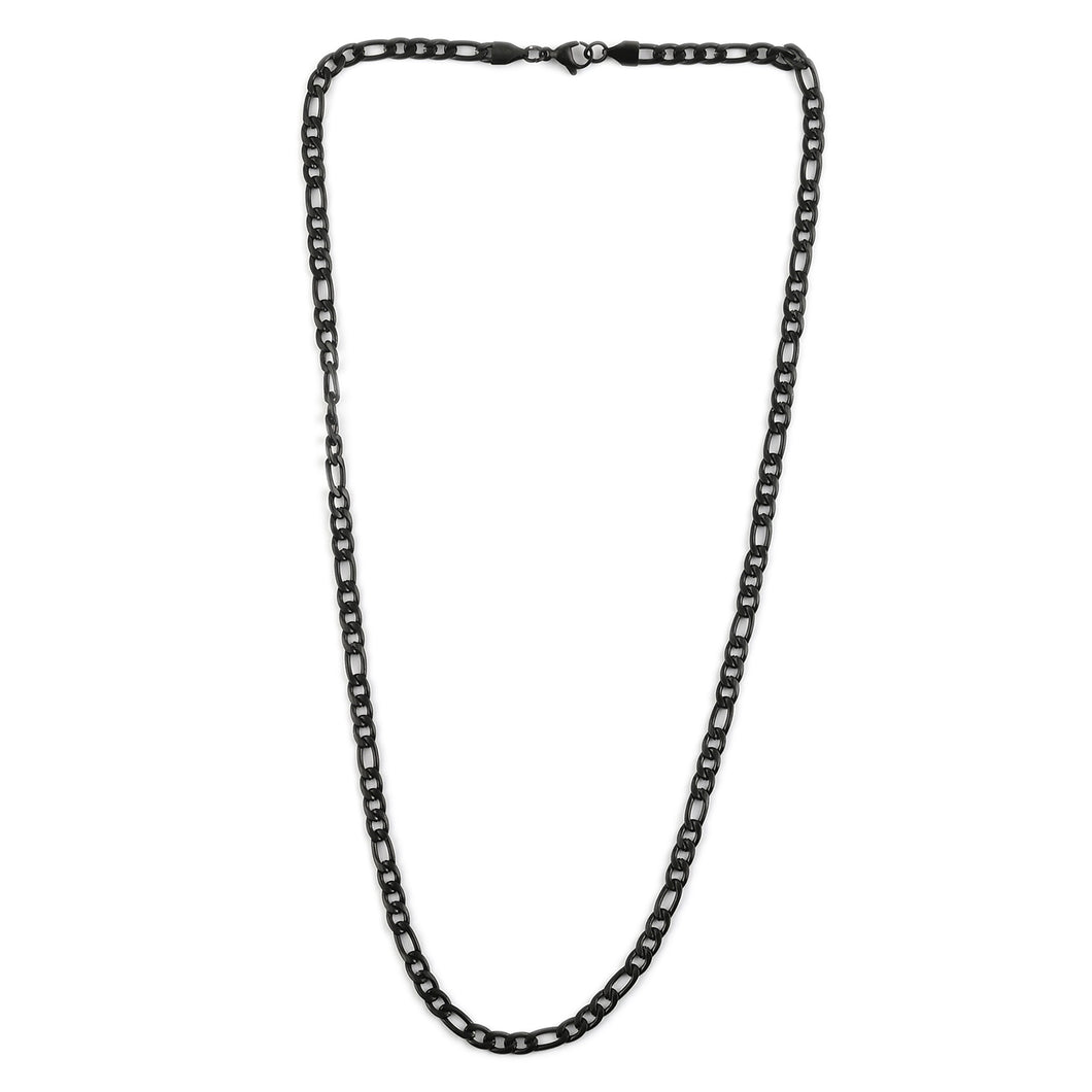 Black Ion Plated Figaro Necklace