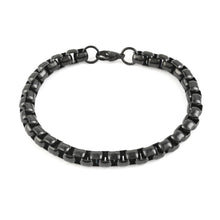 Load image into Gallery viewer, Men&#39;s Box Chain Bracelet in ION Plated Black Stainless Steel (8.00 In)
