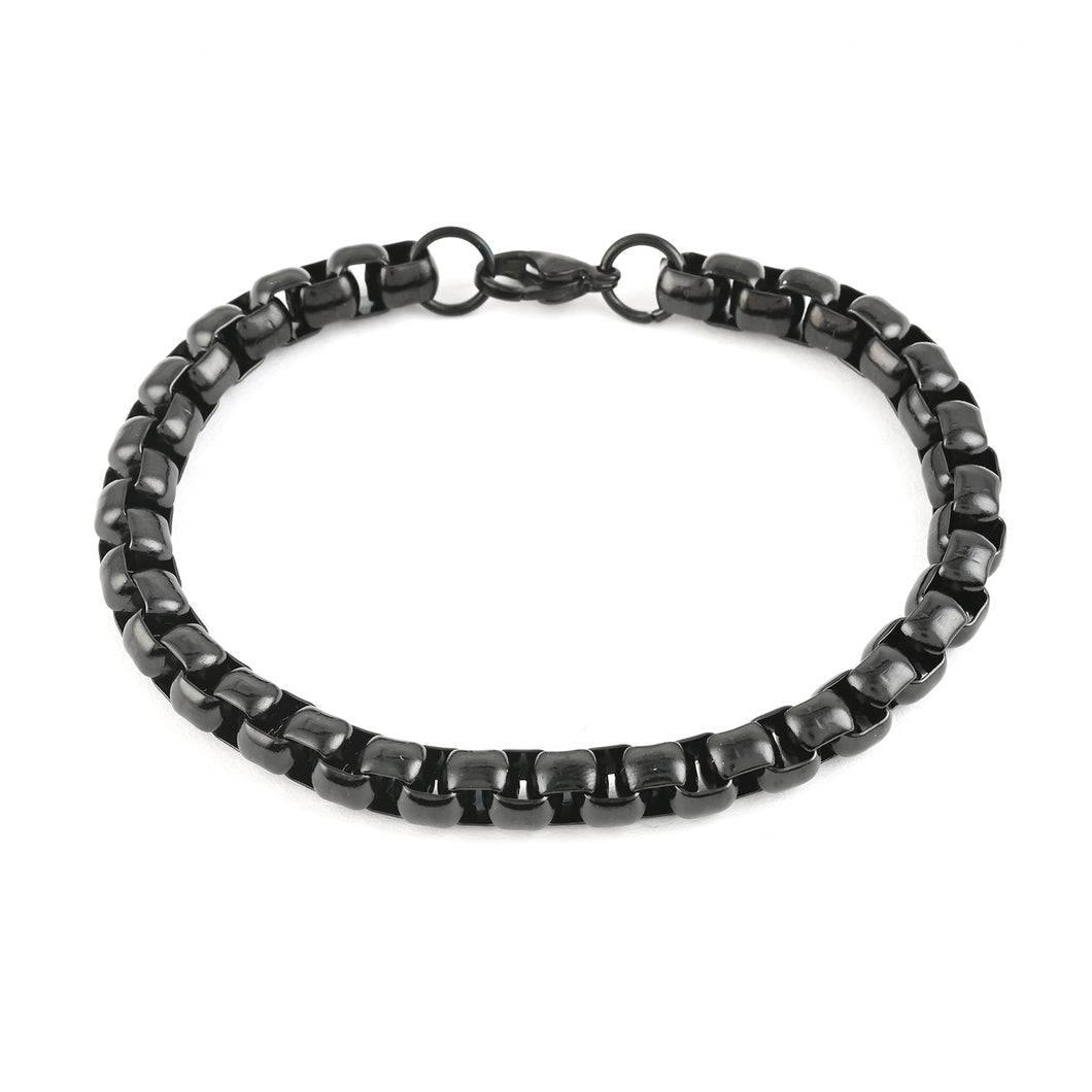 Men's Box Chain Bracelet in ION Plated Black Stainless Steel (8.00 In)