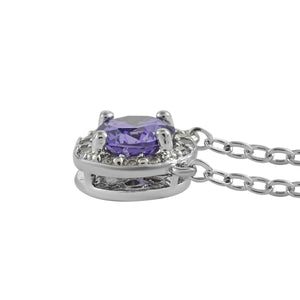 Women's Topaz and Diamond Halo Necklace