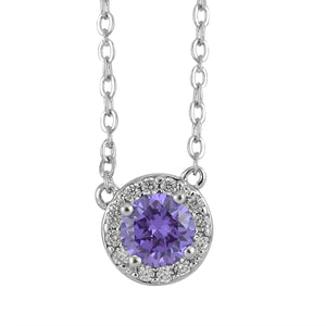 Women's Topaz and Diamond Halo Necklace