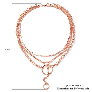 Triple Strand Layered Chain Necklace 20 Inches