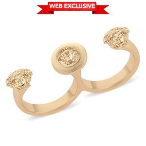 Andante Goldtone Double Finger Ring Size 7