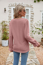 Load image into Gallery viewer, Eyelet Lace Trim Flounce Sleeve Blouse
