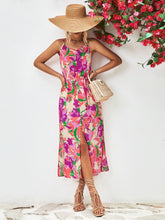 Load image into Gallery viewer, Printed Spaghetti Strap Front Slit Dress
