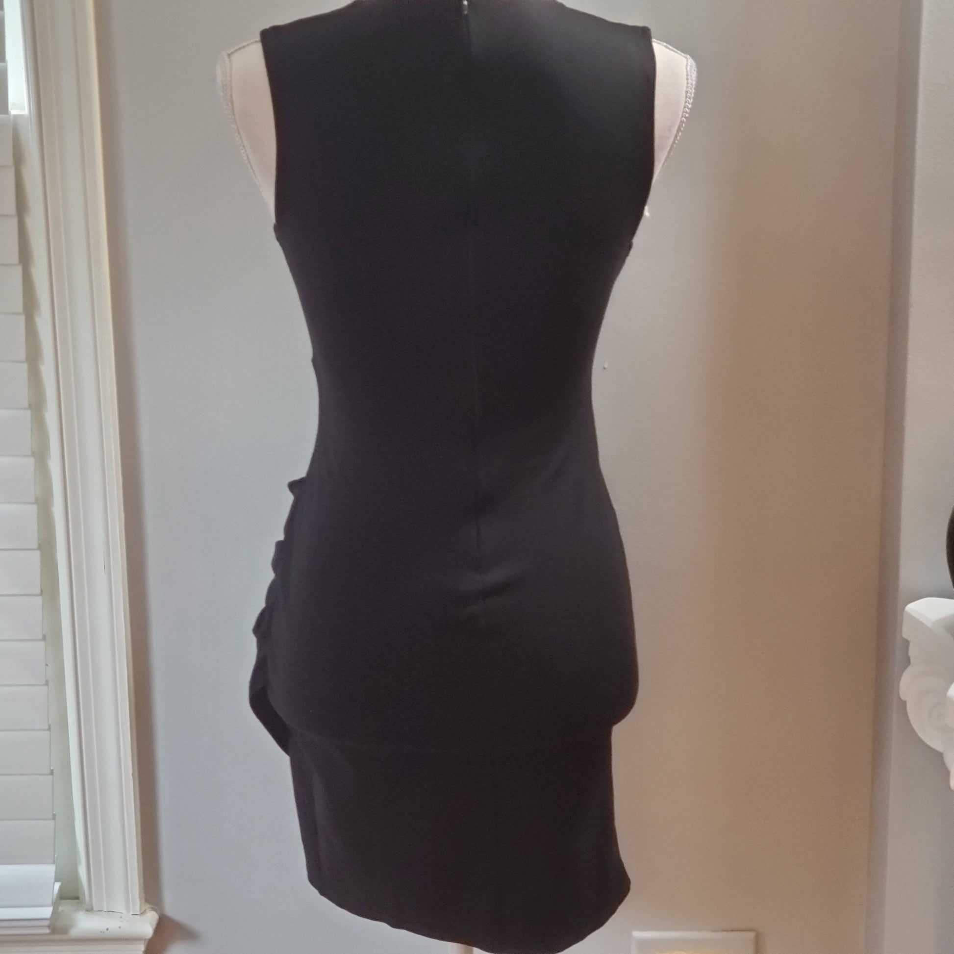 Lulus Black V-Neck Bodycon Dress - Sz Small