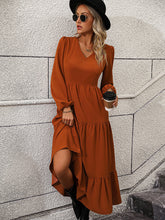 Load image into Gallery viewer, V-Neck Long Sleeve Tiered Dress

