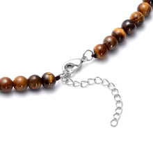 Load image into Gallery viewer, South African Yellow Tiger&#39;s Eye Beaded Tribal Necklace
