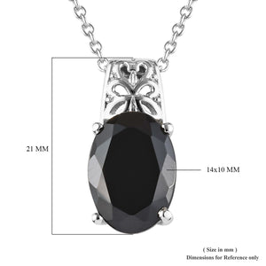 7.65 ctw Natural Thai Black Spinel Pendant Necklace 20 Inch - WHIMSICALIA