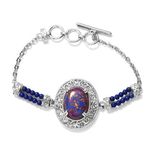 Load image into Gallery viewer, Karis Mojave Purple Turquoise and Blue Howlite Toggle Clasp Bracelet
