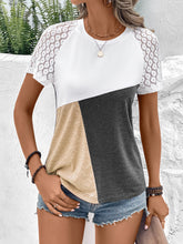 Load image into Gallery viewer, Color Block Raglan Sleeve Round Neck Tee
