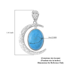 Load image into Gallery viewer, Blue Howlite Fancy Pendant in Platinum
