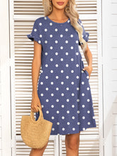 Load image into Gallery viewer, Round Neck Flounce Sleeve Dress with Pockets
