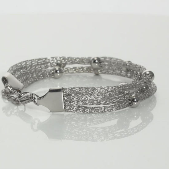 Silver Mesh Strand Bracelet