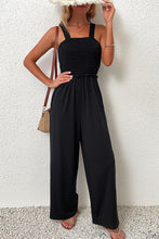 Load image into Gallery viewer, Smocked Sleeveless Wide Leg Jumpsuit with Pockets
