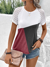 Load image into Gallery viewer, Color Block Raglan Sleeve Round Neck Tee
