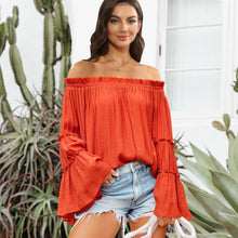 Load image into Gallery viewer, Off-Shoulder Frill Trim Blouse
