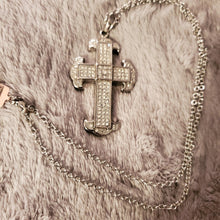 Load image into Gallery viewer, Men&#39;s Silver Crystal  Cross
